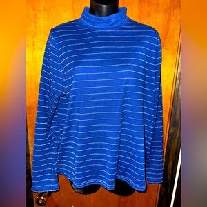 Allison Daley blue and silver turtle neck size large